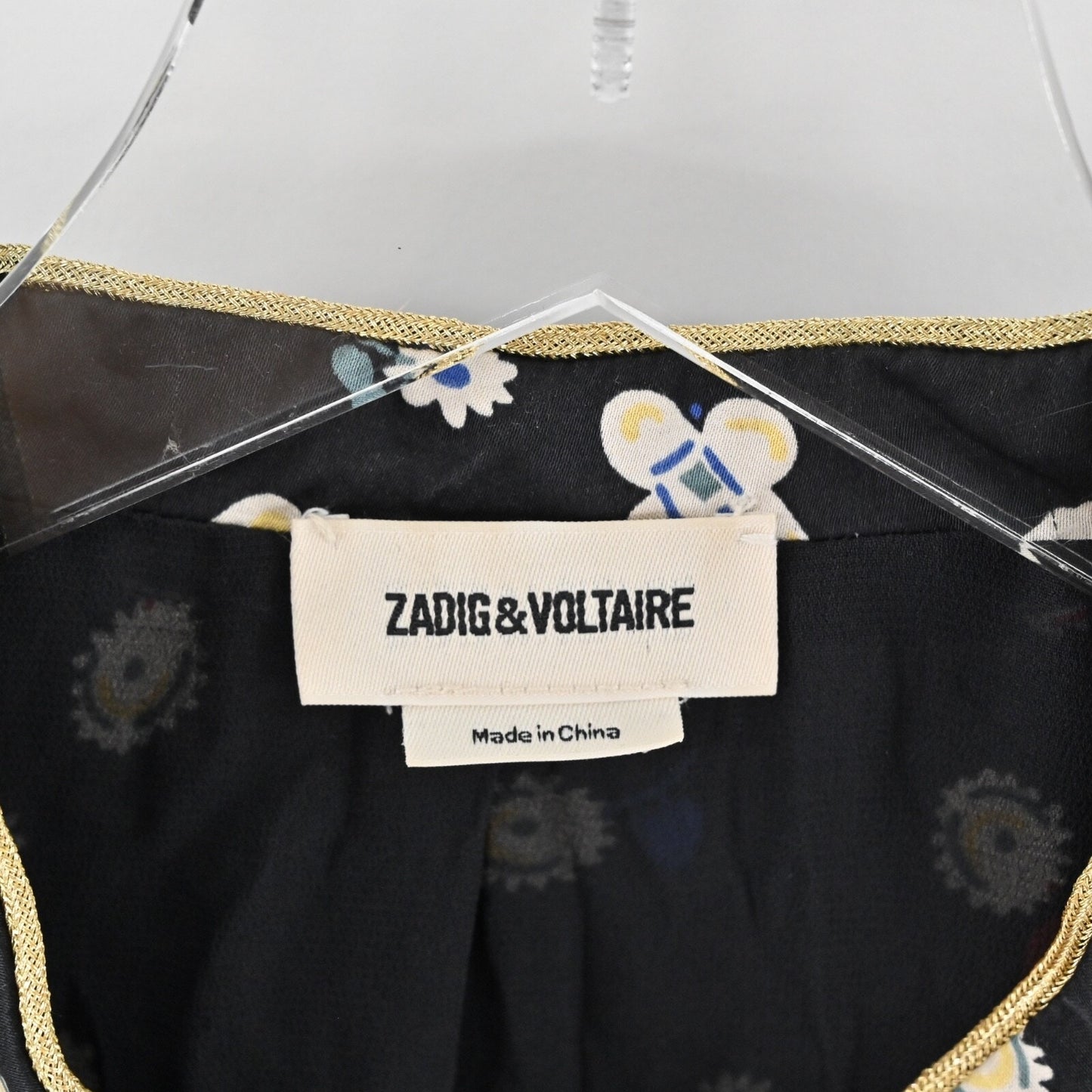 ZADIG VOLTAIRE Jacket Womens Size 40 Black Vendrix Floral Embroidered Retro Boho