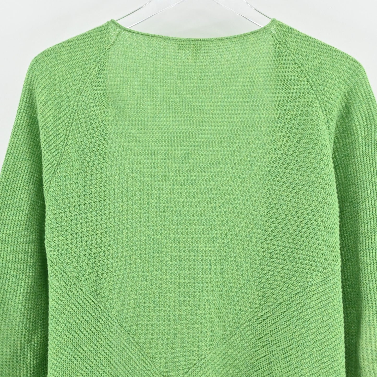 EILEEN FISHER Womens Organic Cotton Cardigan Sweater Sz M Green Knit Open Front