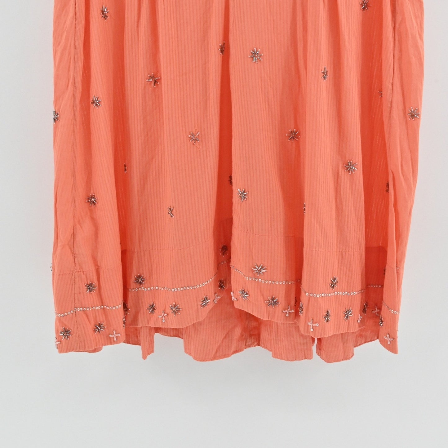 Free People Crushin On You Embellished Mini Dress Ethereal Coral Sleeveless Slip
