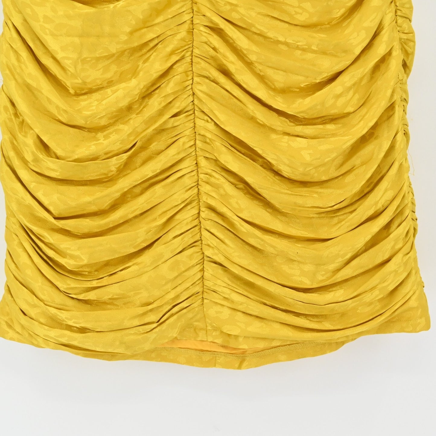 ADELYN RAE Womens Nissa Puff Sleeve Dress Size M Yellow Jacquard Honeycomb NEW