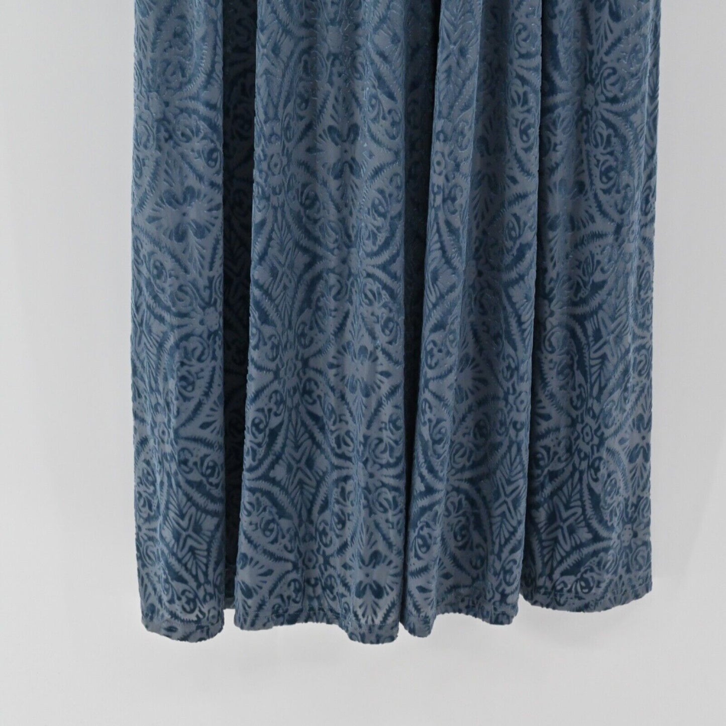 BALTIC BORN Dress Womens Sz 1XL Leslie Maxi Blue Embossed Velvet Puff Sleeve NEW