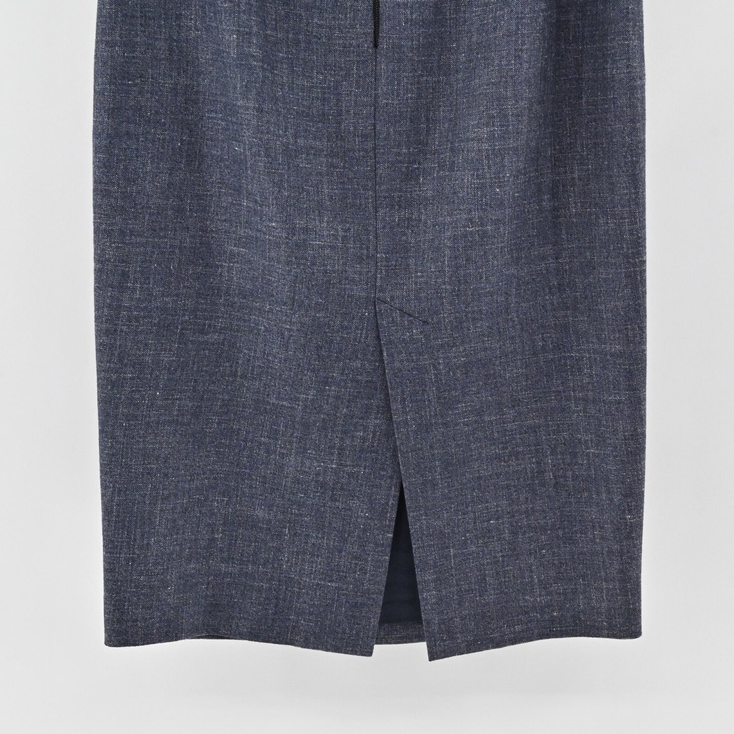 LES COPAINS Skirt Size 46 Blue Wool Silk Linen Stretch Knee Length Pencil Career