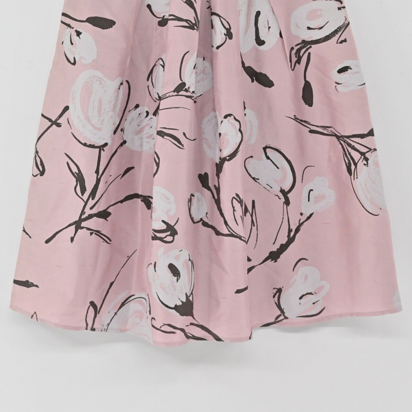 MOSCHINO Skirt Womens Size 8 Pink Floral 100% Silk Pleated Flare CHEAP AND CHIC