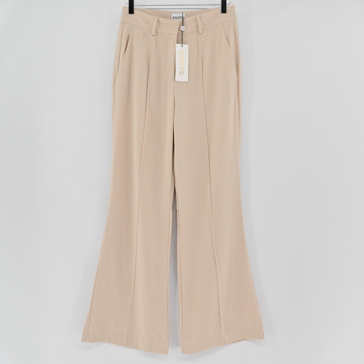 ANTHROPOLOGIE Pants Womens Sz M SNDYS Burland Pant Beige Wide Leg Pleated NEW