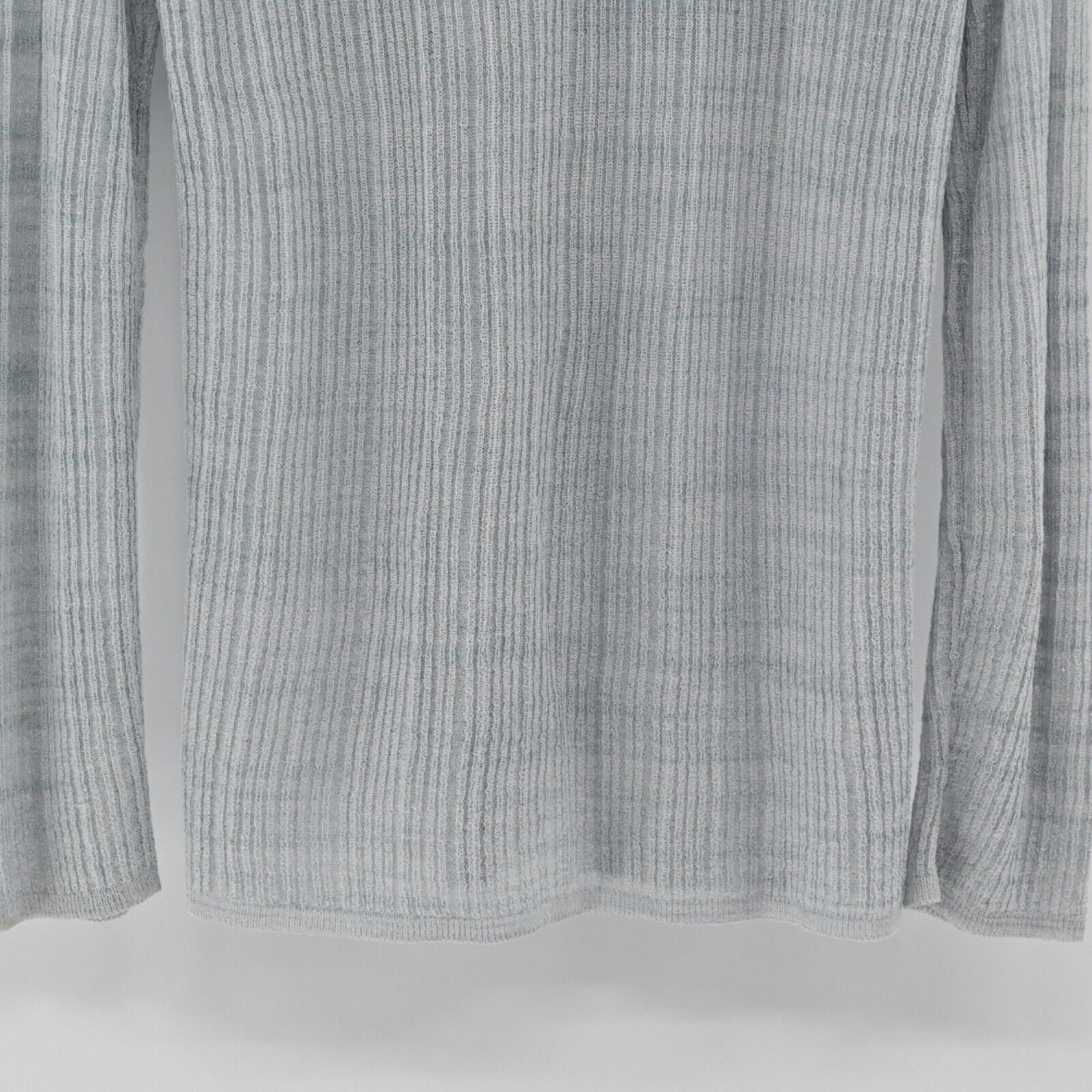Vtg GISPA Top Womens Sz M Gray Ribbed Knit Pocket Button Up Italy Retro 00s Y2K