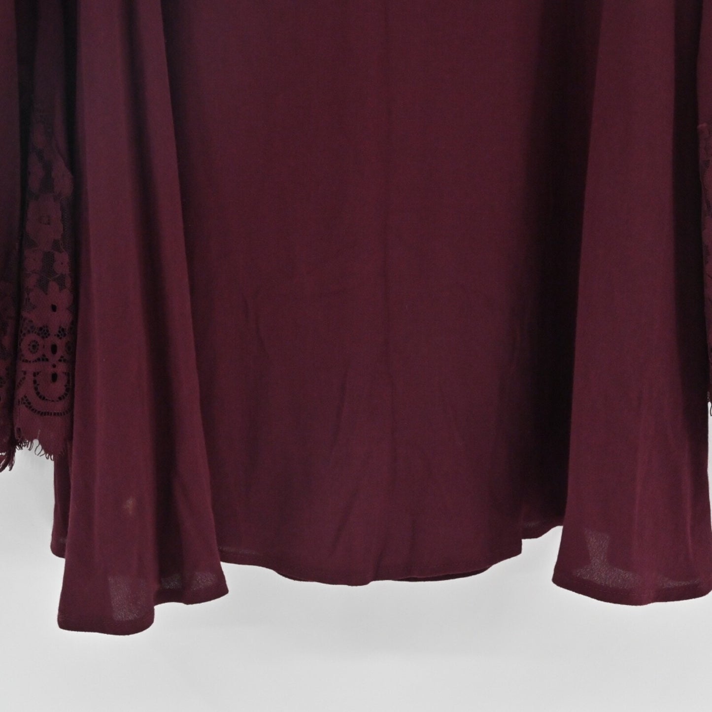 ALTAR'D STATE Boho Bell Sleeve Dress Sz L Shift Burgundy Floral Lace Whimsigoth