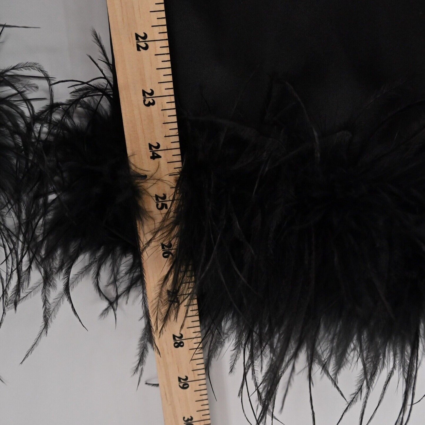 NADINE MERABI Pants Women Sz 2 Black Satin Feather Cuff Darcie Pajama Retro Glam