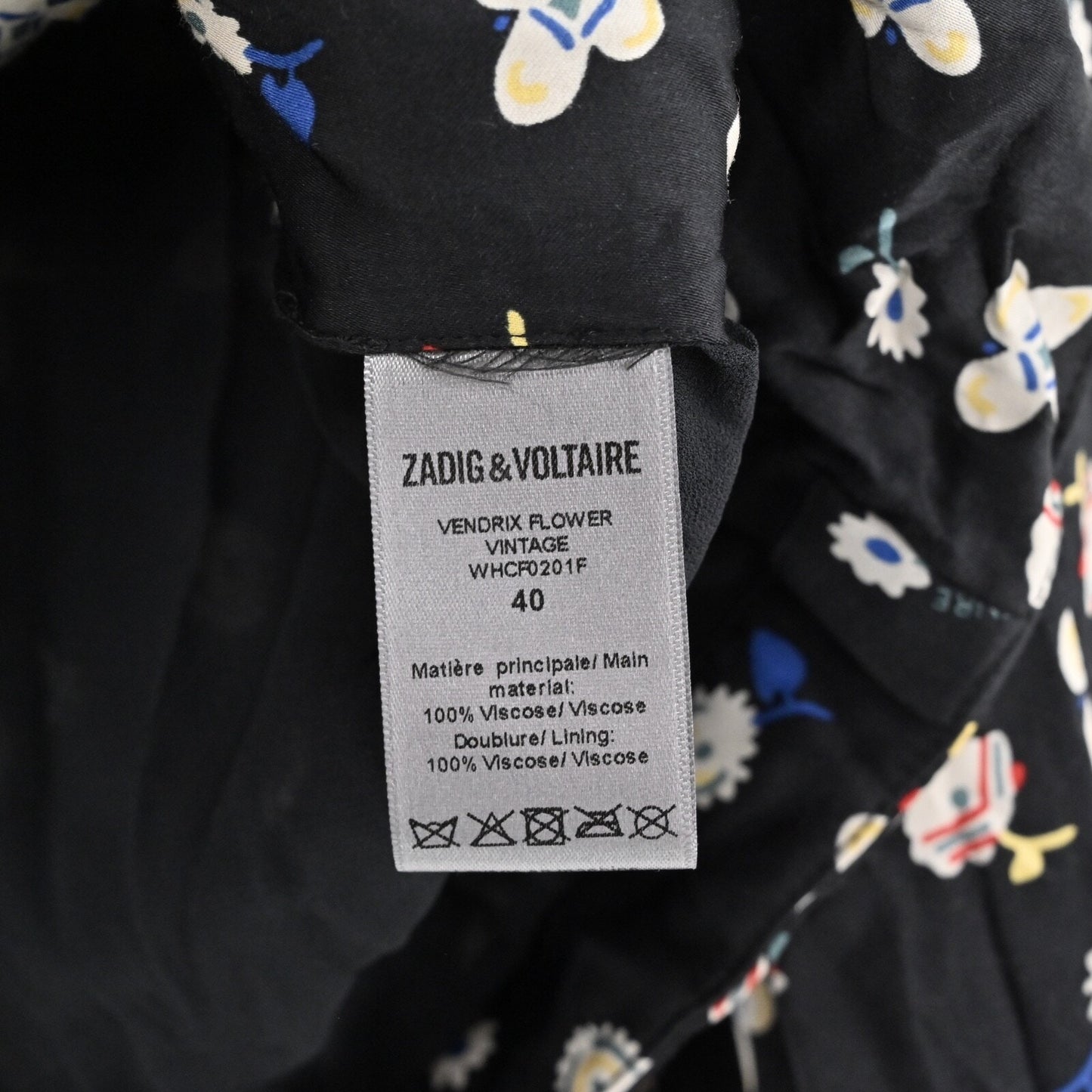 ZADIG VOLTAIRE Jacket Womens Size 40 Black Vendrix Floral Embroidered Retro Boho