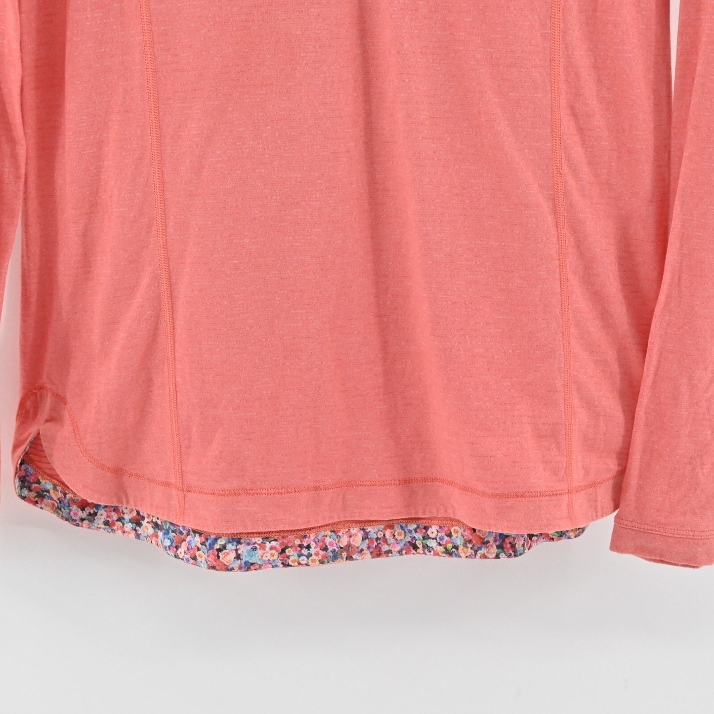 LULULEMON Top Womens Size L Turn It Up Coral Logo Athletic Activewear Running