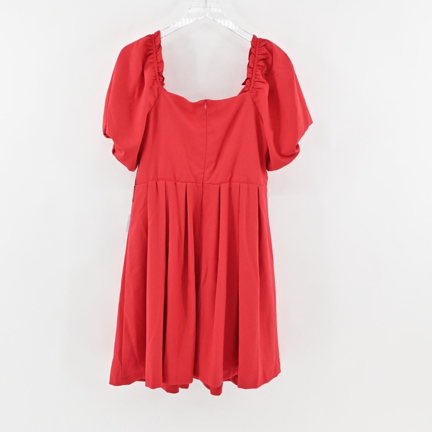 JULIA JORDAN Dress Size 10 Twist Knot Front Pleated Puff Sleeve Apple Red NEW