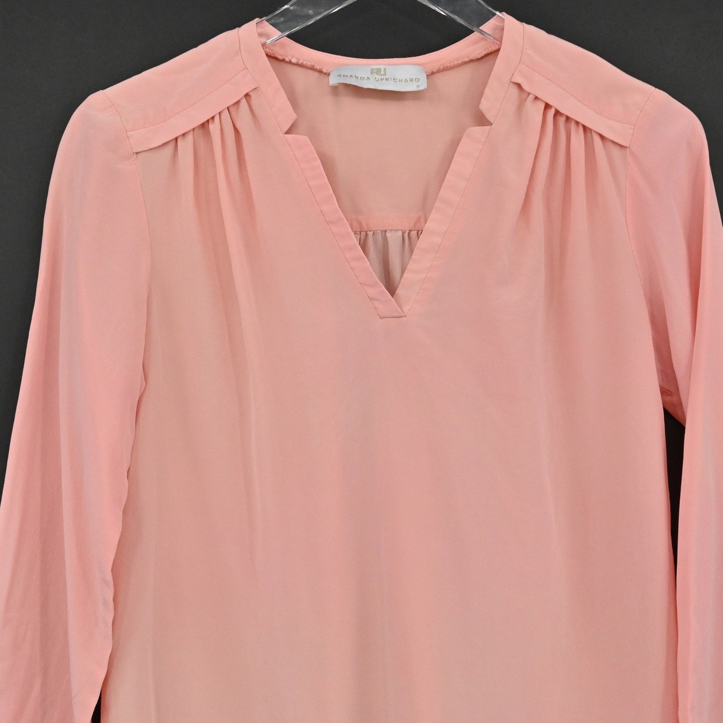 Amanda Uprichard Womens Pink Top Size S Blouse Long Sleeve Pastel Feminine Chic