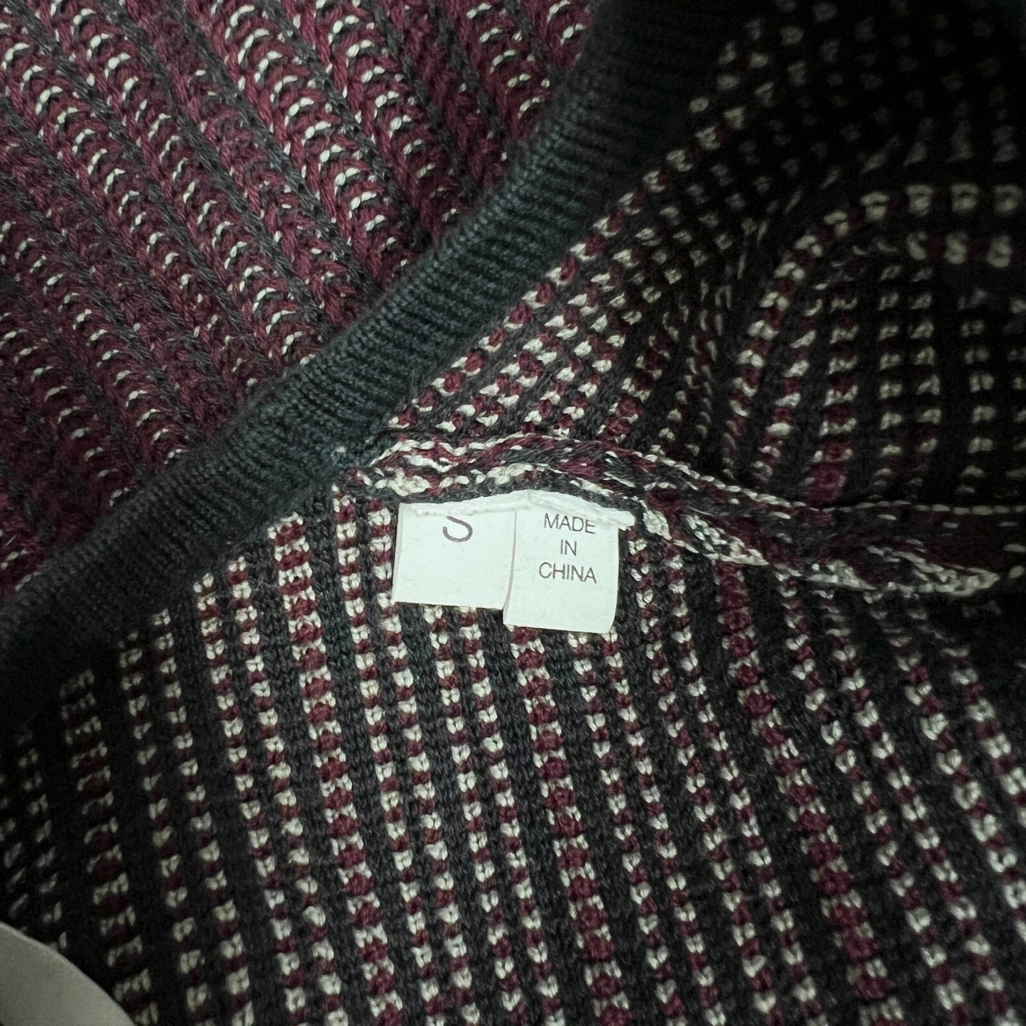 DEREK LAM Sweater Dress Size S 10 CROSBY Mini Wine Black Stripe Cotton Purple