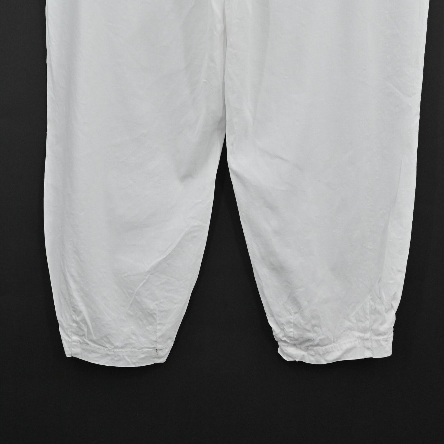 EILEEN FISHER Womens Organic Linen Pants Sz L Cropped White High Rise Lagenlook