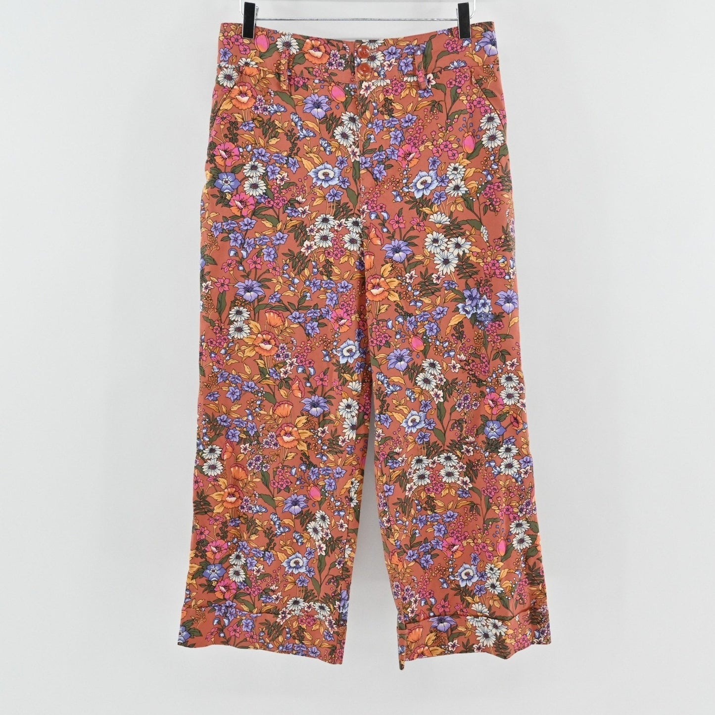 Anthropologie Maeve Flower Power Wide Leg Pants Pants Size 14 Floral Hippie Boho