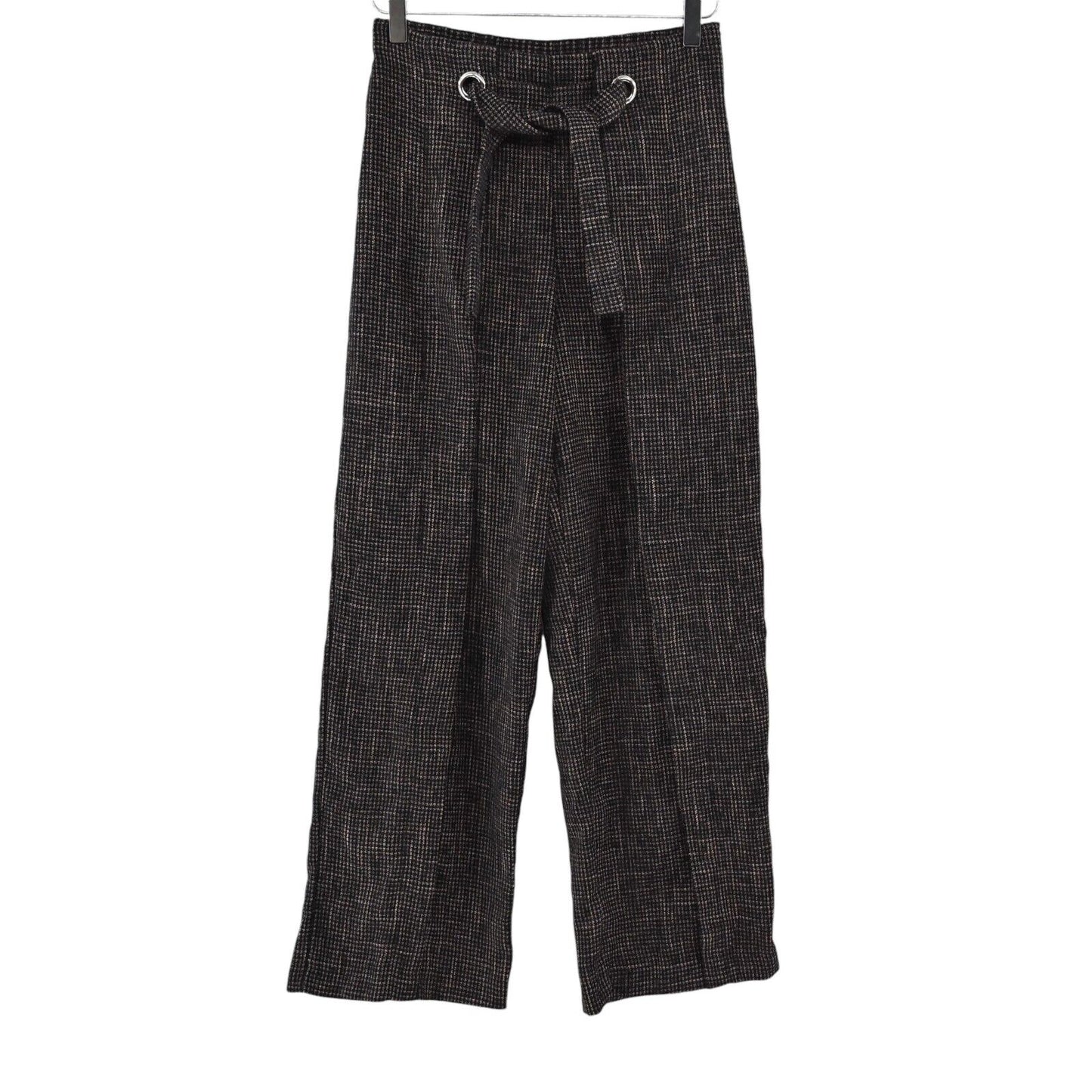 SKIES ARE BLUE Pants Womens Size S Houndstooth Print Wide Leg High Rise Trouser