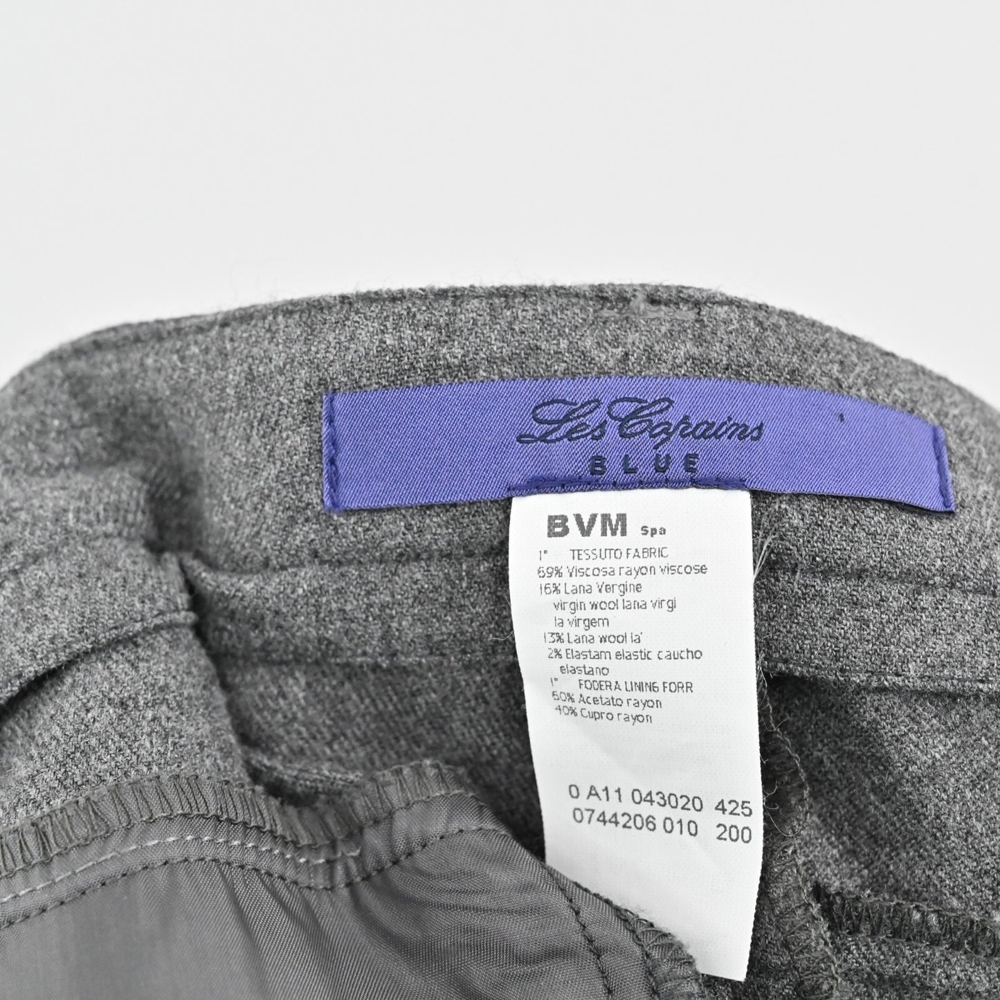 LES COPAINS Pants Womens Size 42 Blue Label Gray Wool Blend Straight Leg Trouser