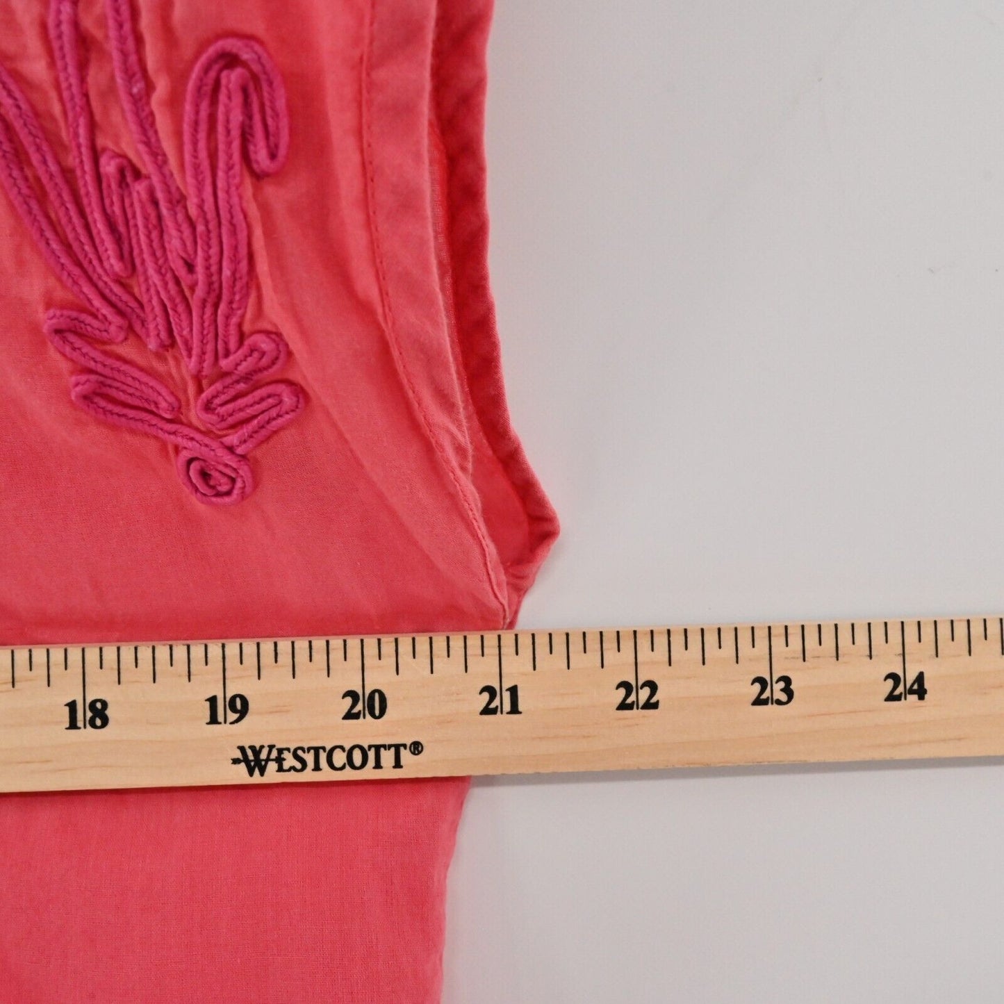 FREE PEOPLE Top Womens Size S Pink Lightweight Embroidered Detail Boho Blouse