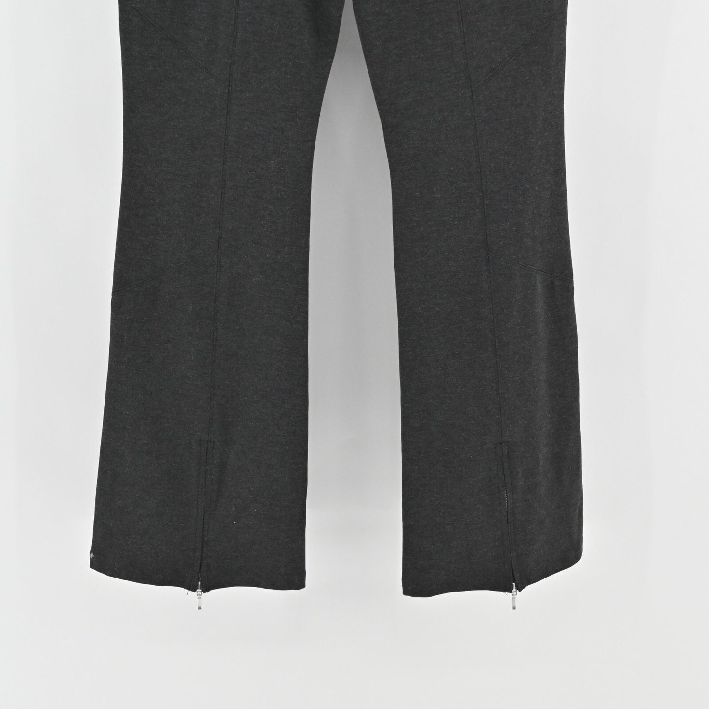 ANTHROPOLOGIE Womens Flare Pants Size M Maeve Gray Zip Pocket Hem Pull On Office