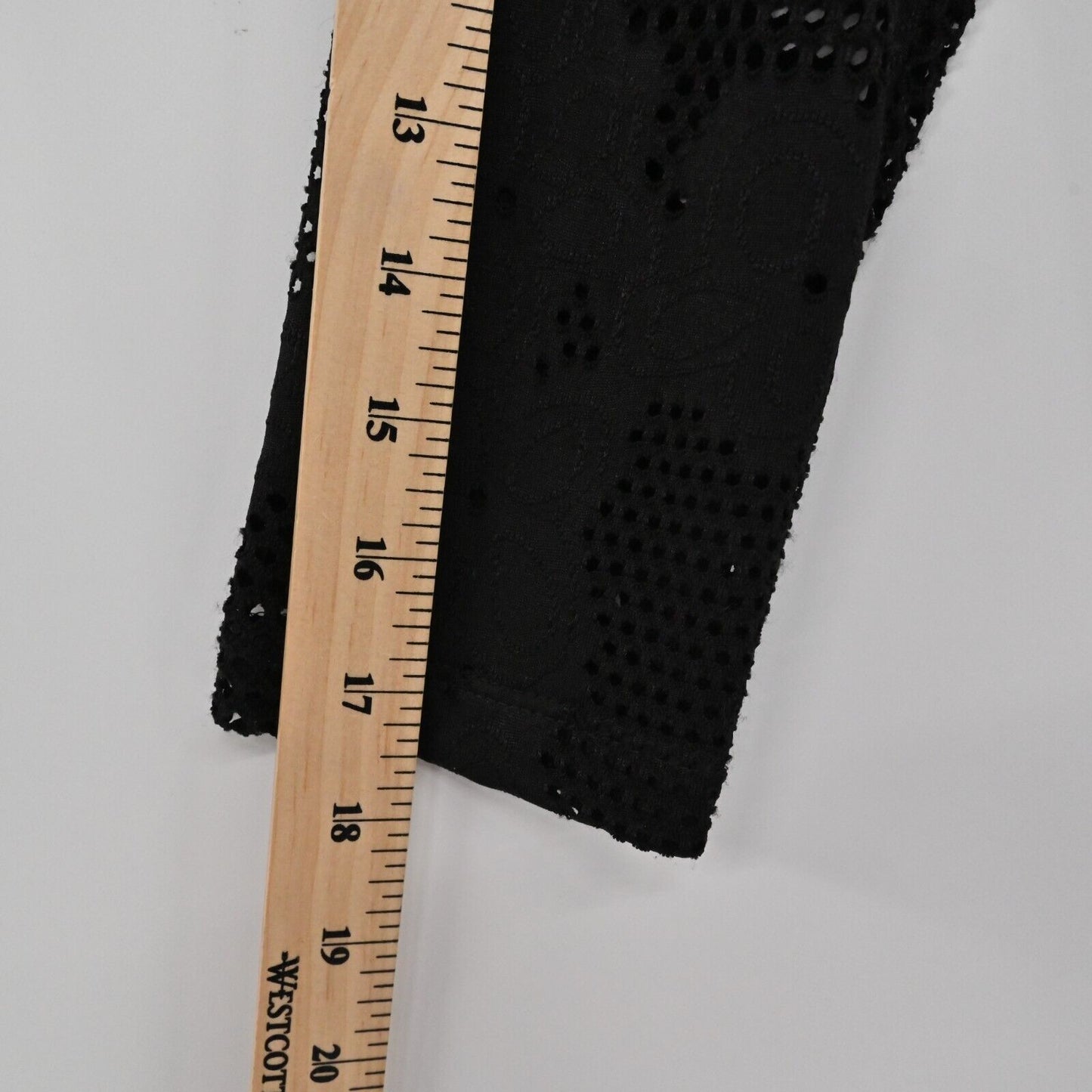 CLARA SUN WOO Top Womens Sz XS Liquid Knit Black Tunic Laser Cut Out Asymmetric