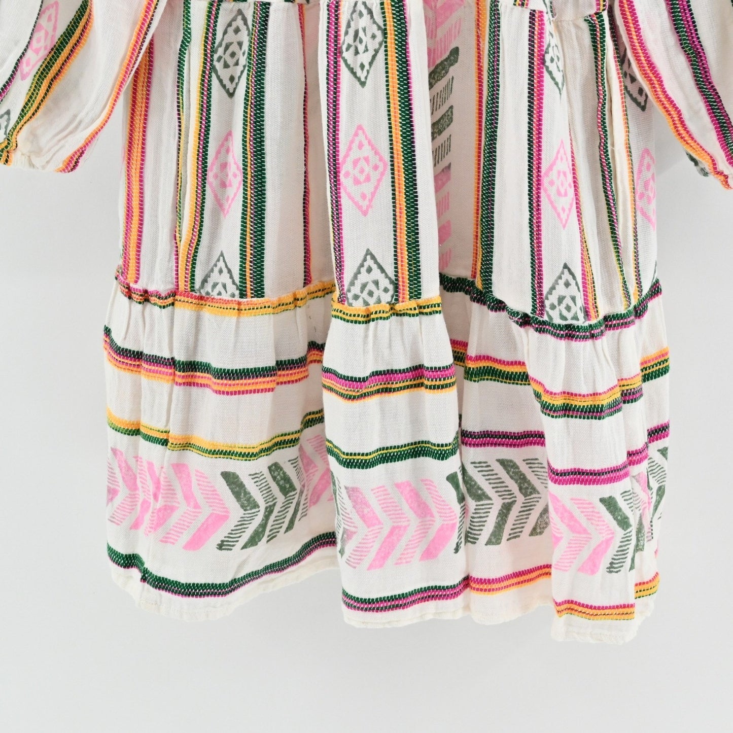Velvet Graham Spencer Jade Dress M Colorful Embroidered Tiered Bohemian Cotton
