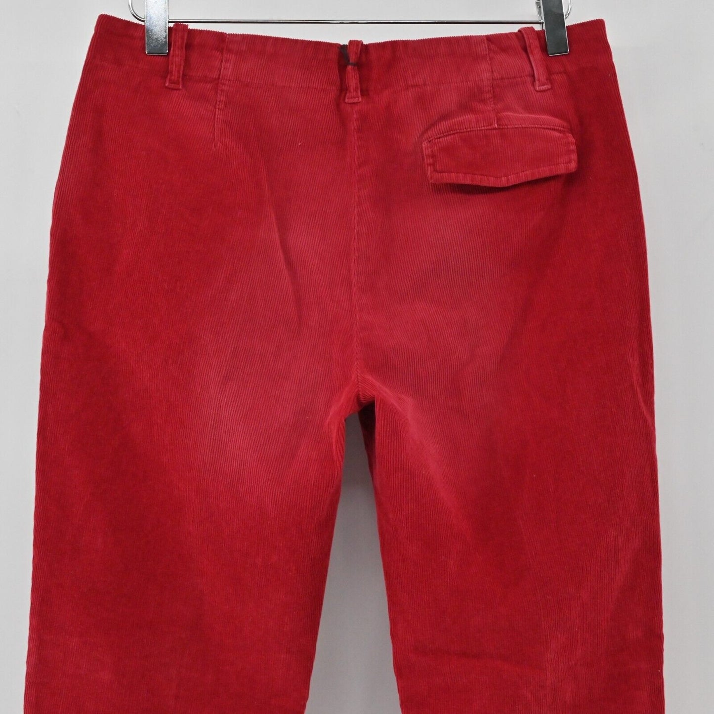 MALIPARMI Pants Womens Size 46 US L Corduroy Rose Red Trousers Retro Italy NEW