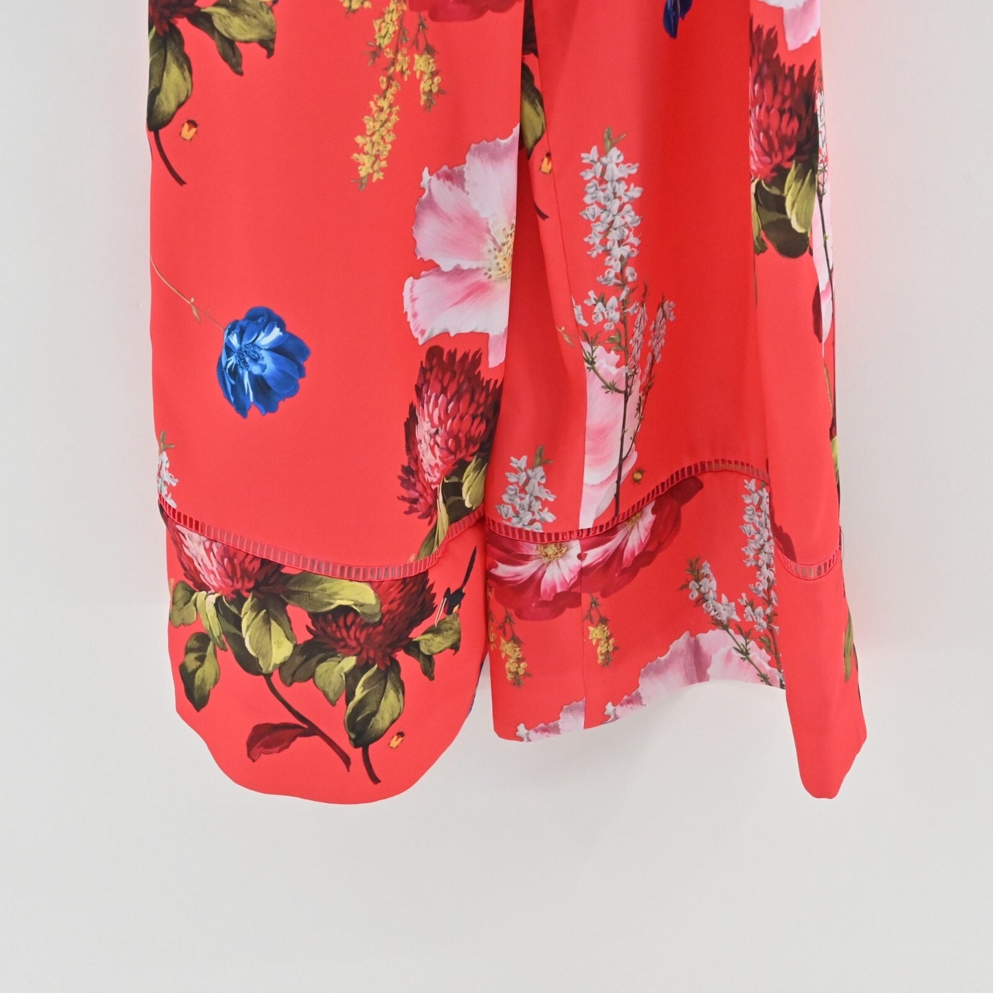 TED BAKER Jumpsuit Womens Size S Piiper Wrap Belted Berry Sundae Red Floral