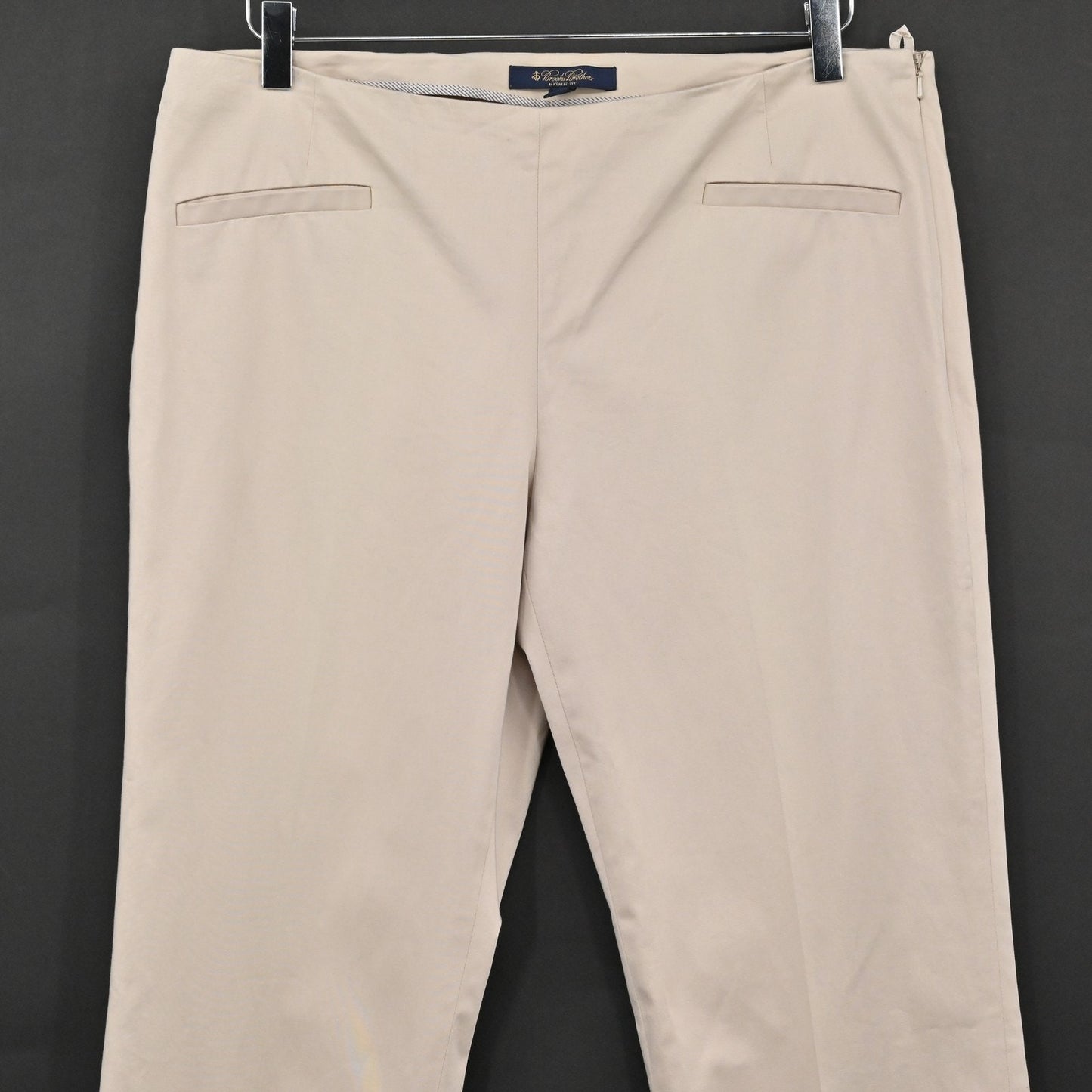 Brooks Brothers Womens Natalie Fit Pants Sz 10 Beige Straight Leg Dress Trousers