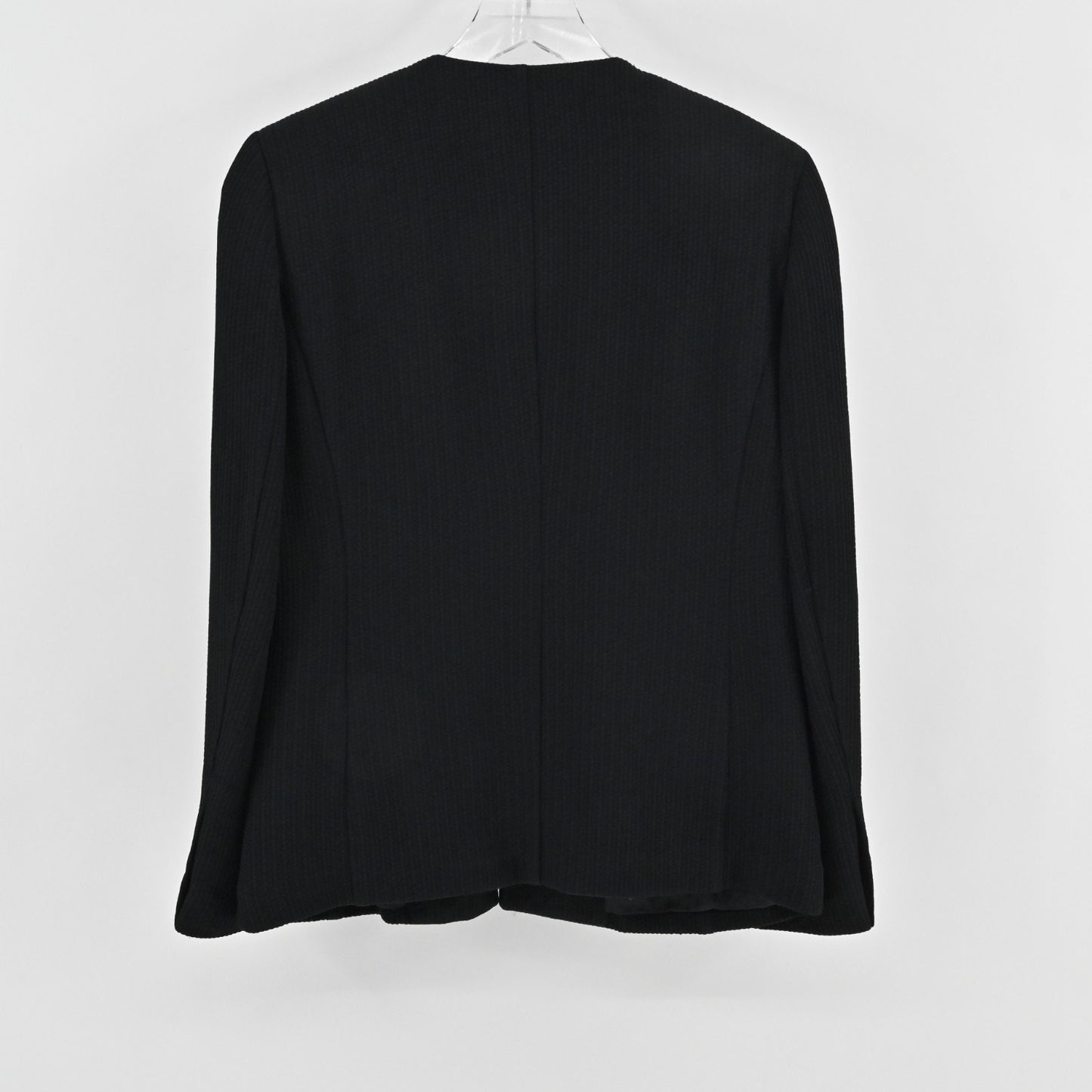 Emanuel Ungaro Womens Black Blazer Size 6 Single Breasted Collarless Jacket