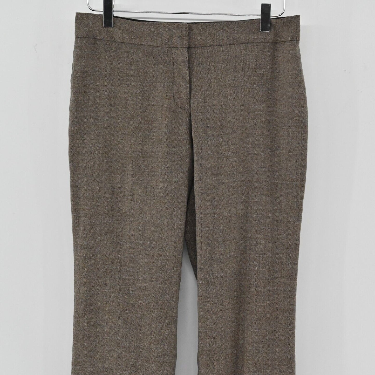 ELIE TAHARI Pants Womens Size 6 Brown Wool Flare Leg Mid Rise Classic Trousers