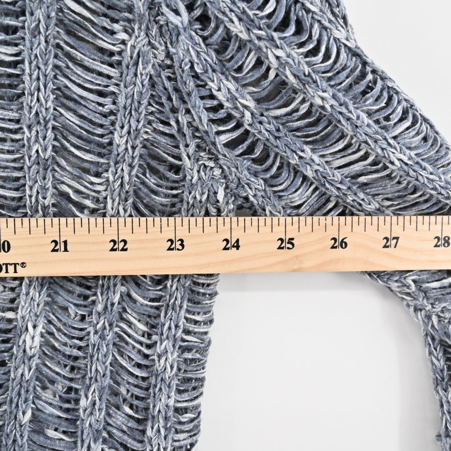 EILEEN FISHER Womens Blue Knit Sweater Size PL Wonder Ladder Pullover Boatneck
