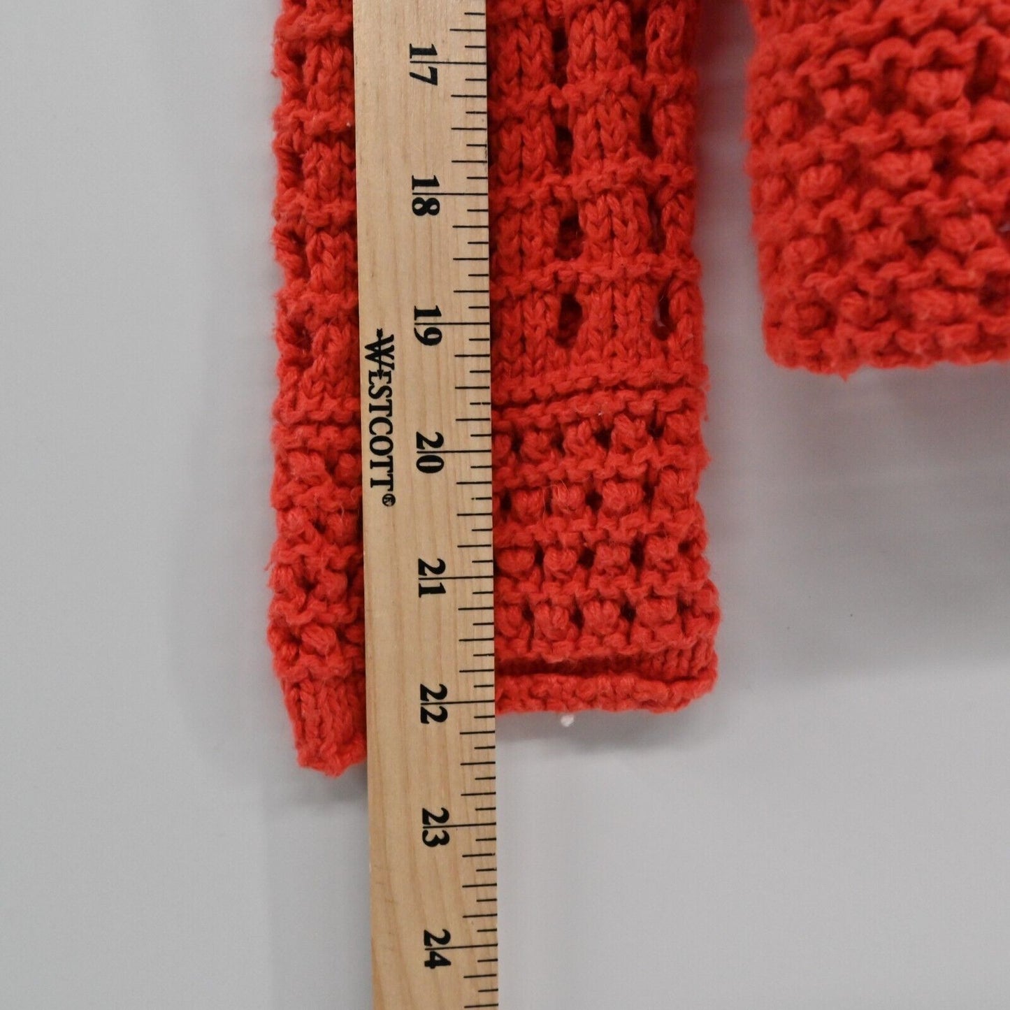 FREE PEOPLE Sweater Womens Size S Red Open Knit Long Sleeve Roll Neck Top Boxy