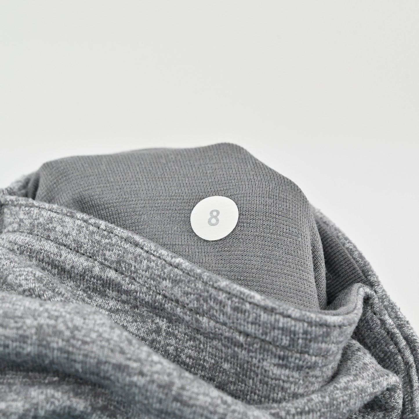 Lululemon Womens Cropped Leggings Size 8 Heathered Gray Activewear Athletic Logo