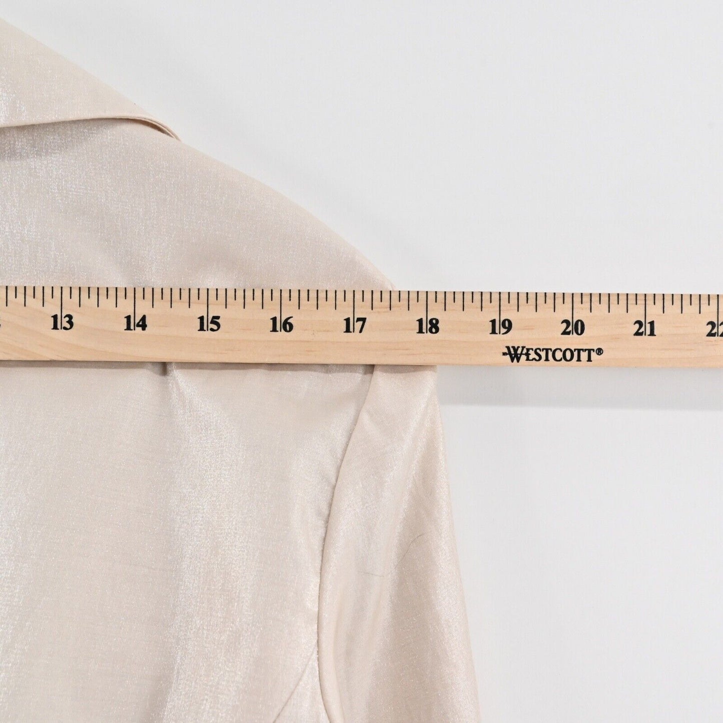 CHICOS Jacket Womens Size L Beige Metallic Cotton Blend Button Front Ailene NEW