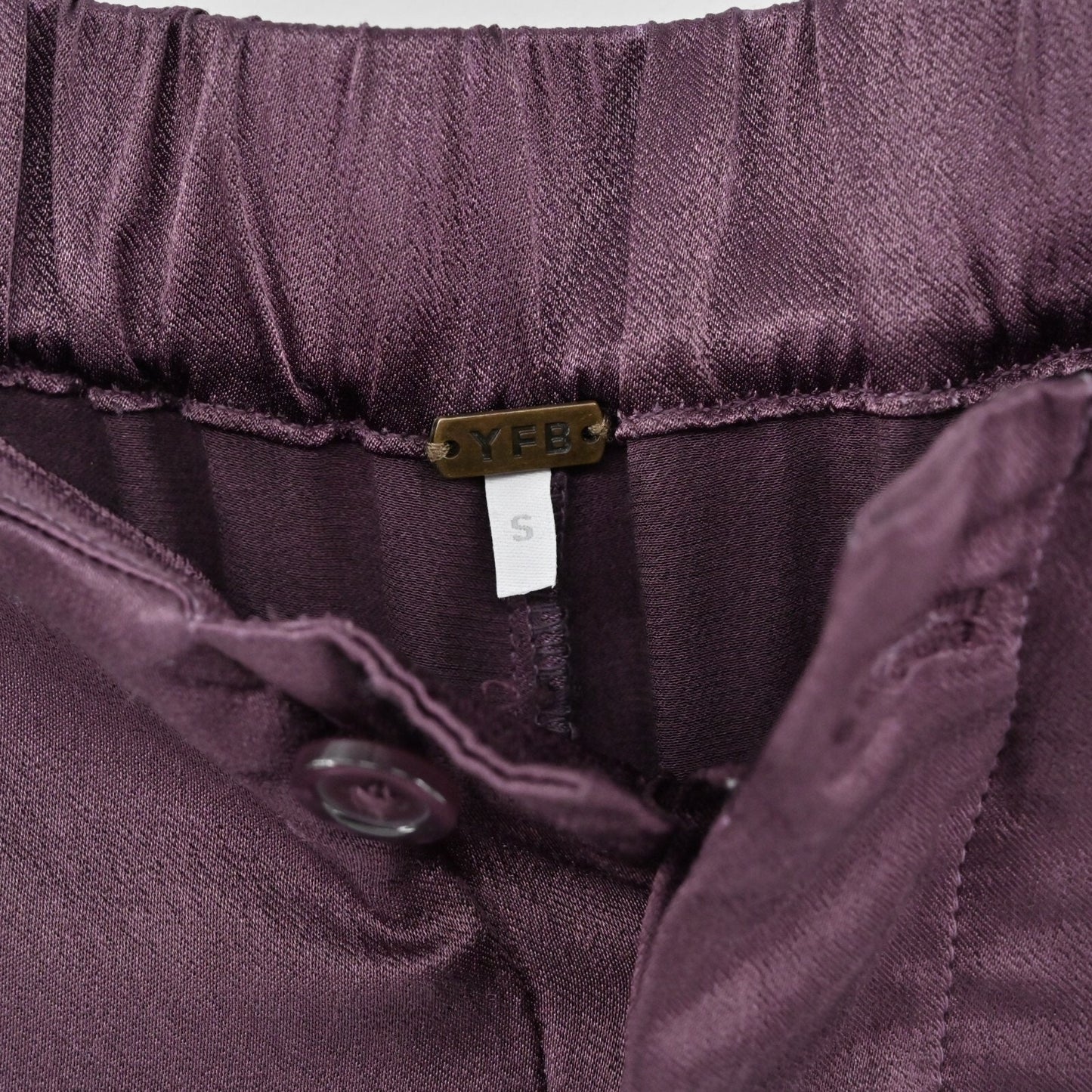 YOUNG FABULOUS BROKE Womens Wide Leg Pants Size S Plum Pleated Flowy High Rise