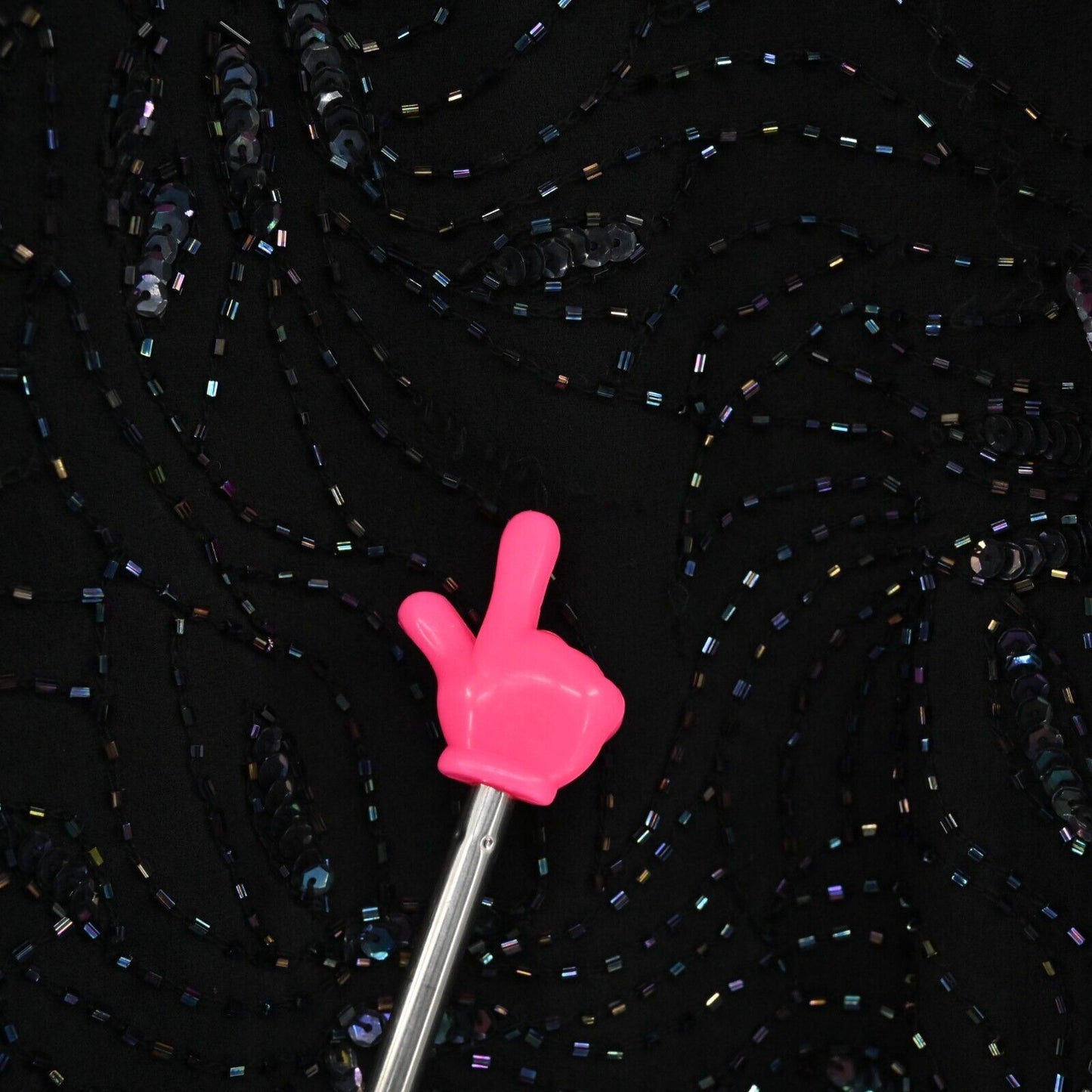 Vintage Beaded Jacket Womens Size 1X Black Silk Long Sleeve Iridescent Sequin