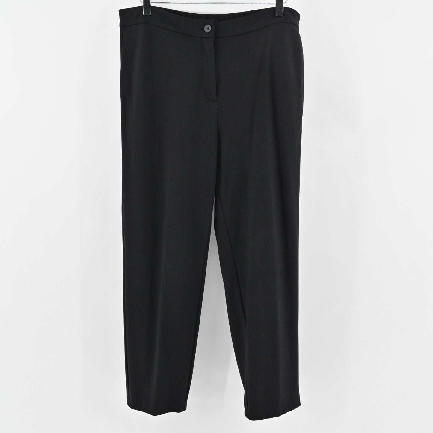 EILEEN FISHER Womens Pants Size L Classic Black Straight Leg Trousers Corpcore