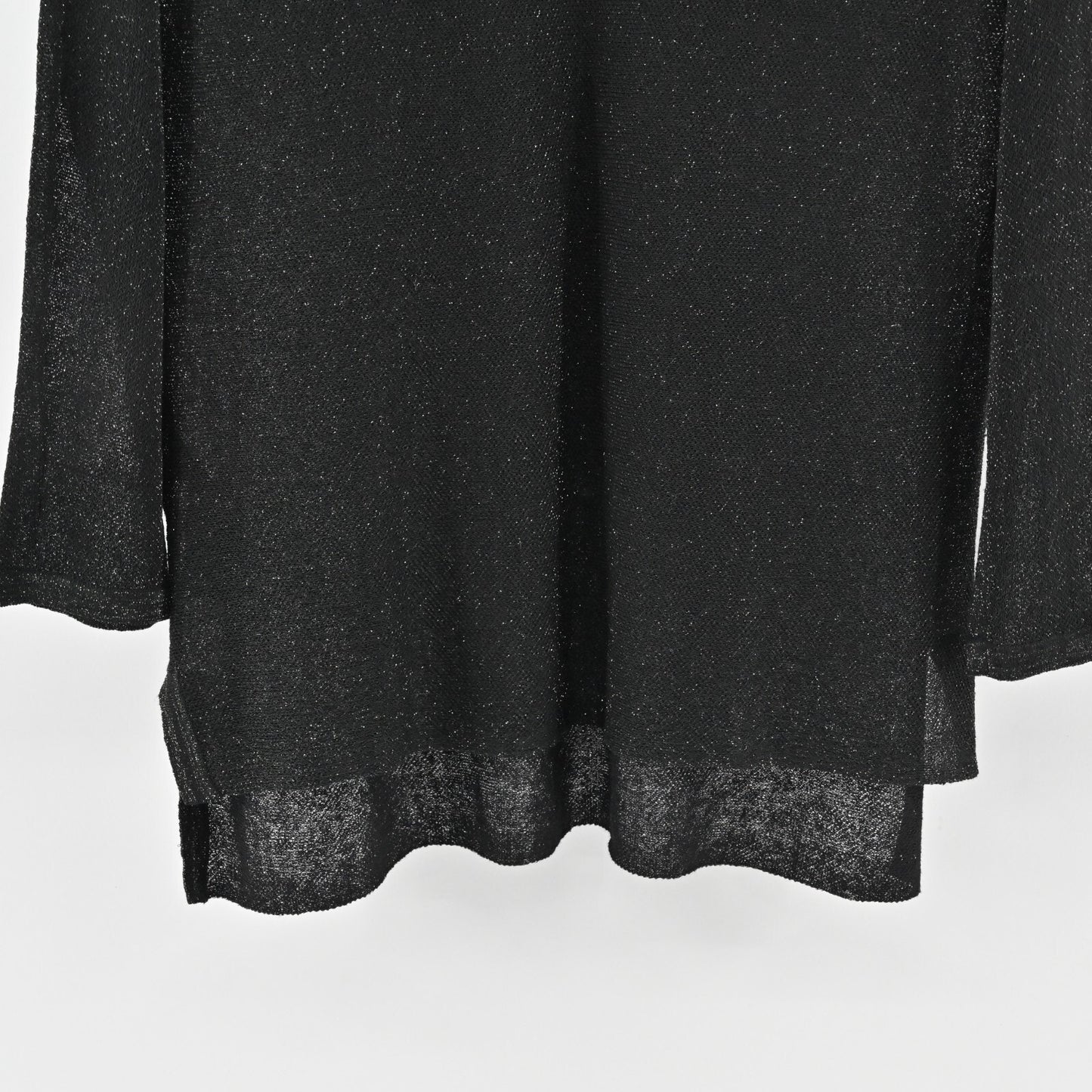 EILEEN FISHER Top Womens Size XS Black Linen Blend Bateau Neck Sparkle Tunic