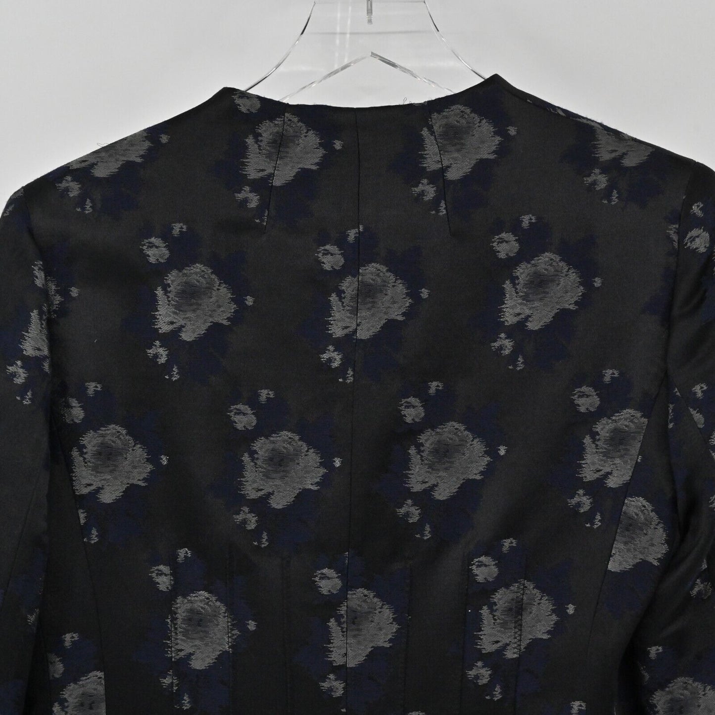 ANNE KLEIN Jacket Womens Sz 2 Floral Long Sleeve Button Front Topcoat Silk Wool
