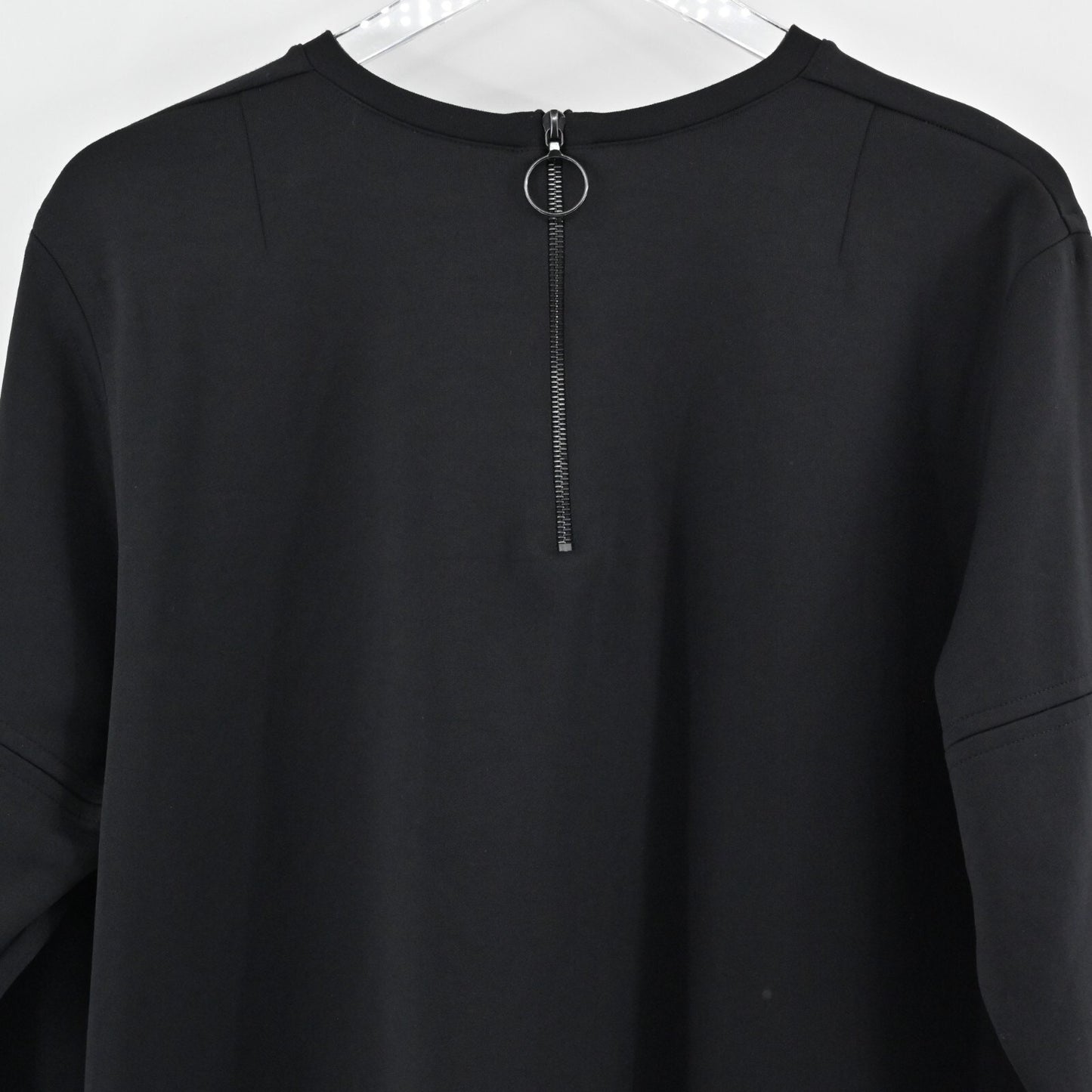 AKRIS Top Womens Sz 12 Black Pleated Hem Blouse Quiet Luxury Whimsigoth Capsule