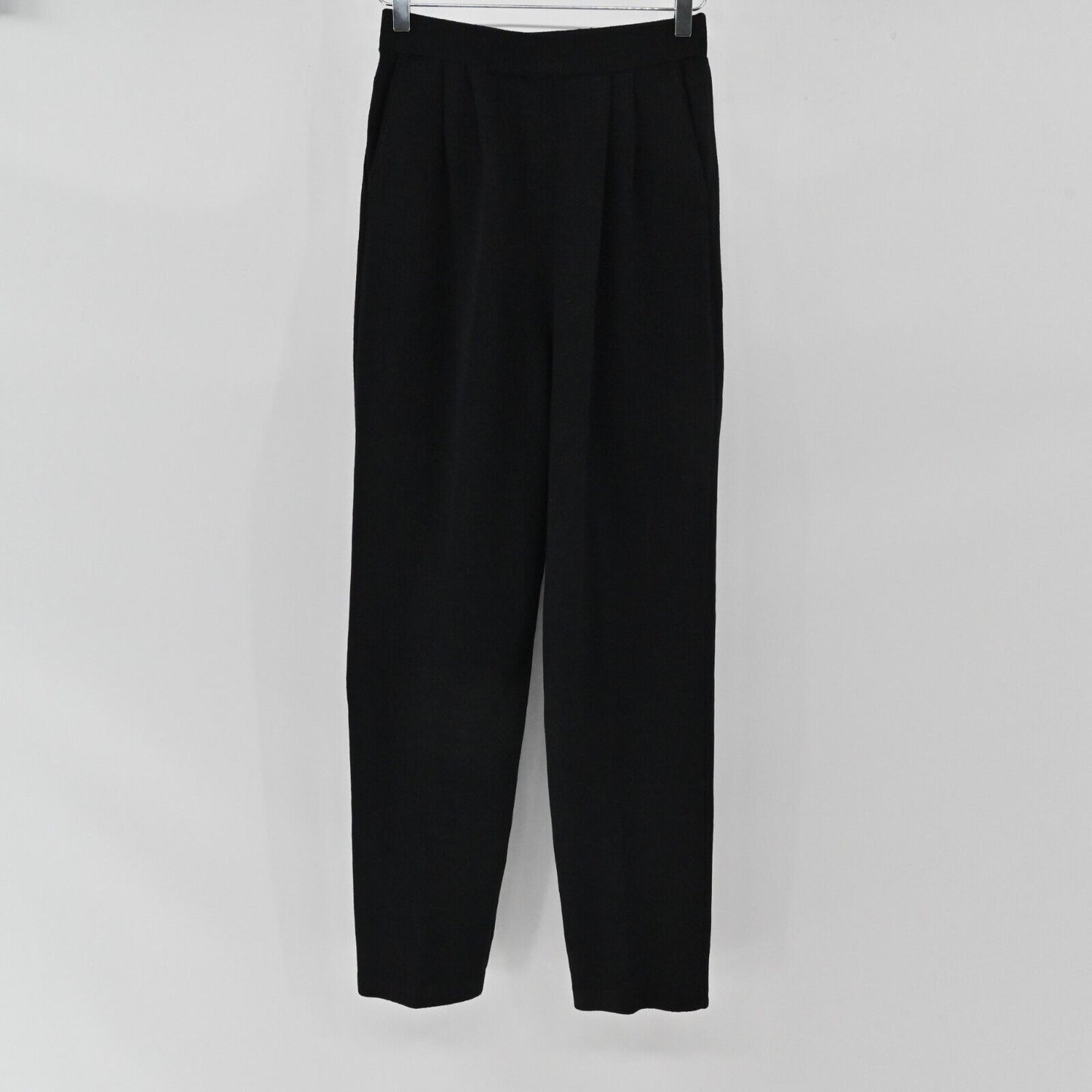 ST JOHN Pants Womens Size 6 Santana Knit Black High Waisted Trousers COLLECTION