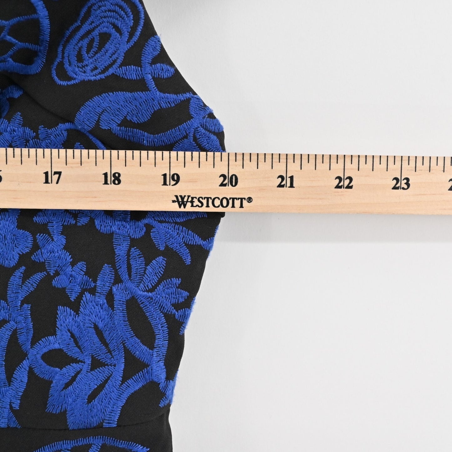 Anthropologie Dress Size 10 Betina Embroidered Black Cobalt Blue Mini Foxiedox