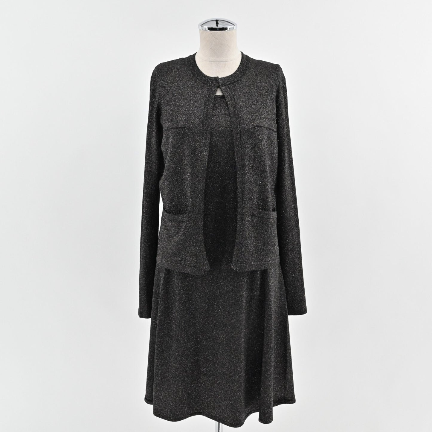 J MCLAUGHLIN Womens Cardigan Metallic Knit Size XS Sweater Capsule Quiet Luxury