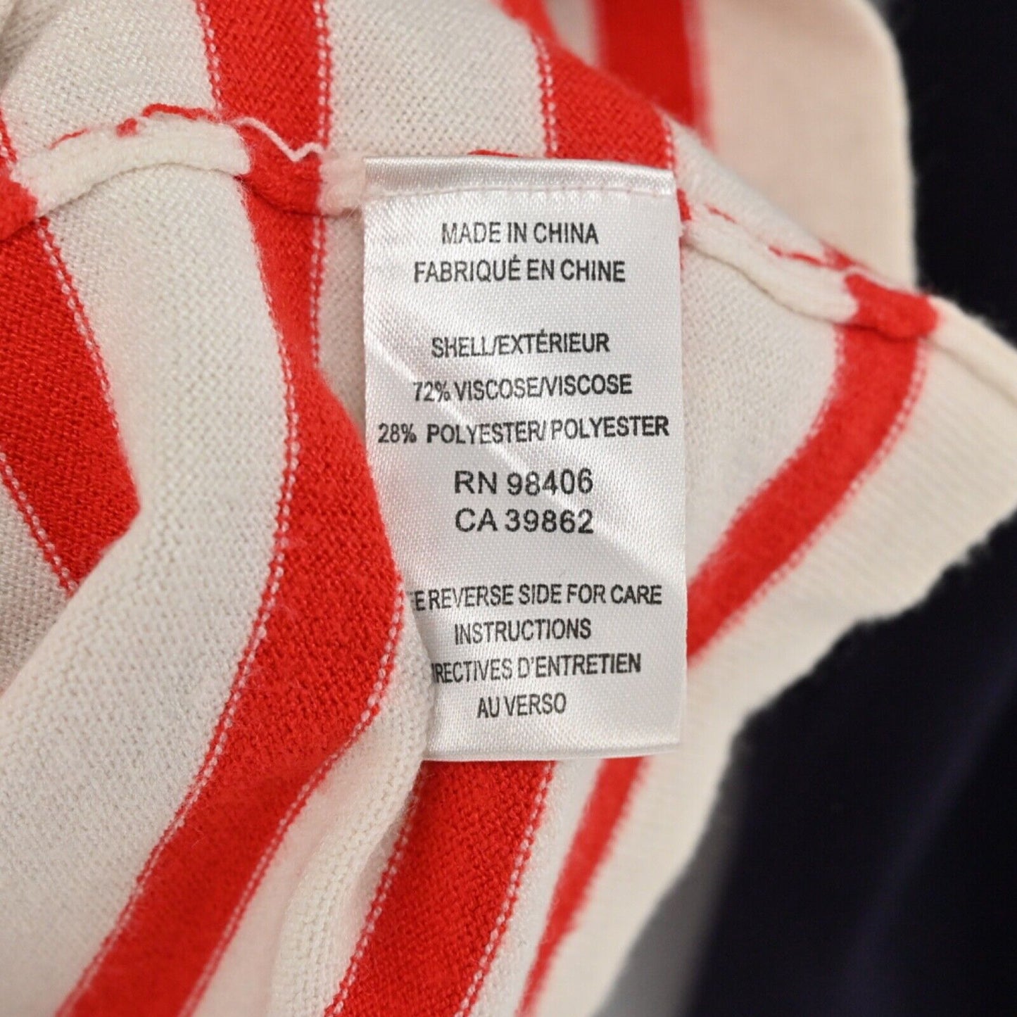 THEORY Sweater Womens Size M Navy Blue Red Stripe Jesup Dream Boat Neck Preppy