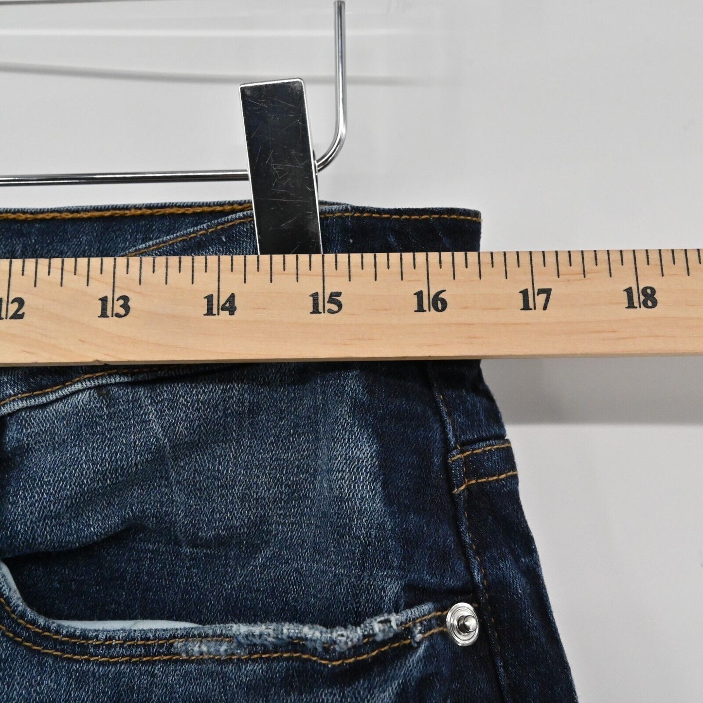 GOOD AMERICAN Skirt Womens Sz 16 Blue Jean Pencil Skirt Shadow Side Seam Stretch