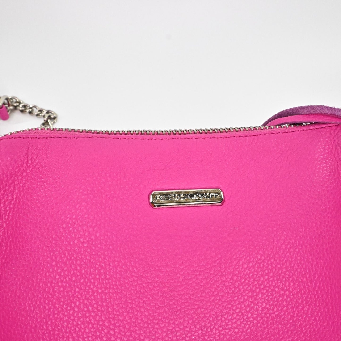 Rebecca Minkoff Mini 5 Zip Rocker Pink Crossbody Bag Leather Silver Maximalist