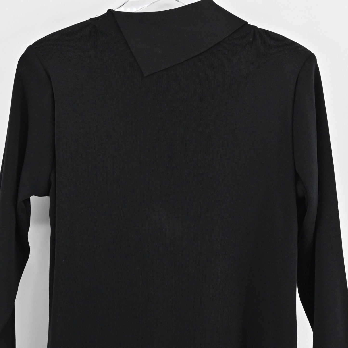 MISOOK Womens Black Sweater Size M Exclusively Knit Fold Collar Quiet Luxury