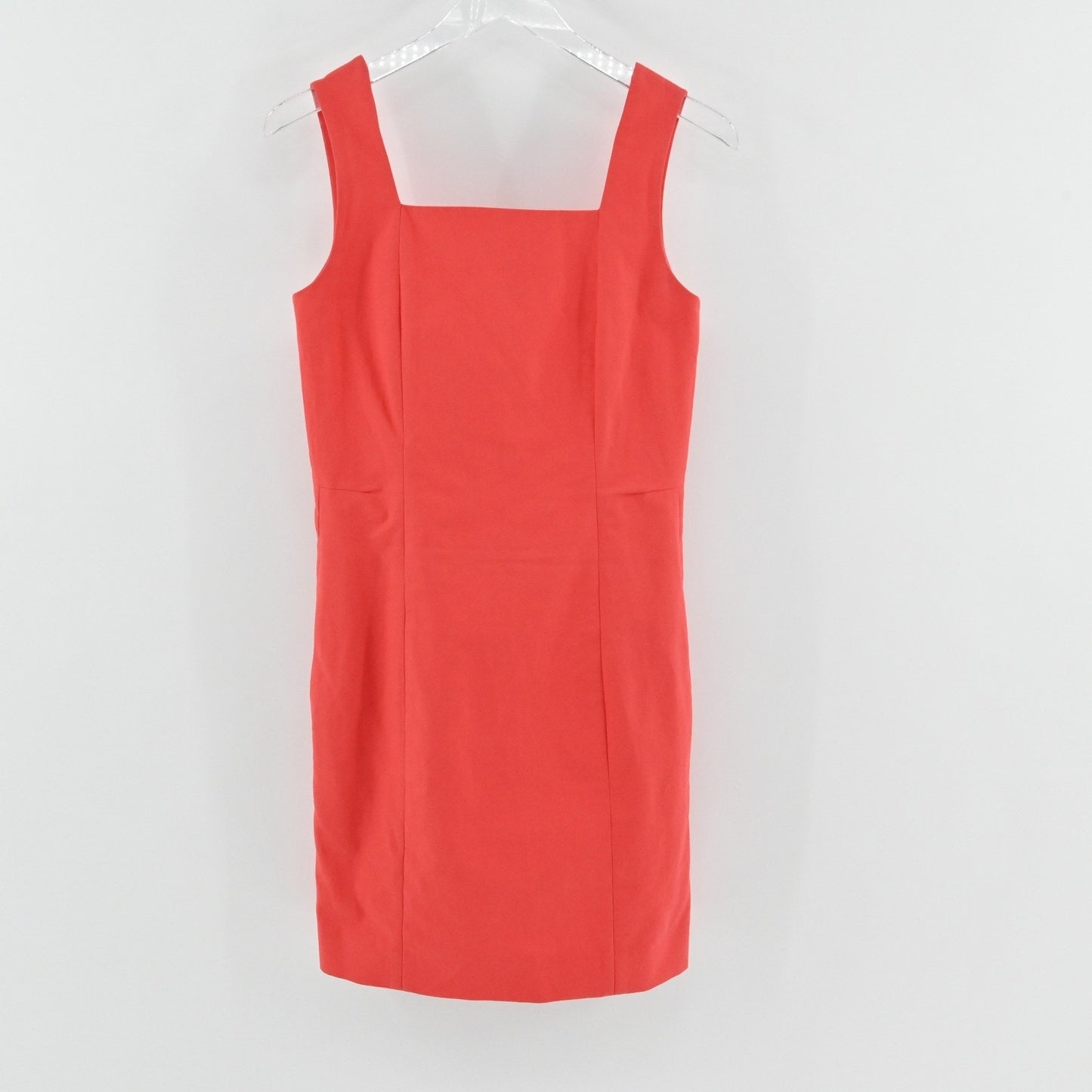 COS Womens Slim Fit Linen Cotton Dress Size 2 Sleeveless Red Minimalist Modern