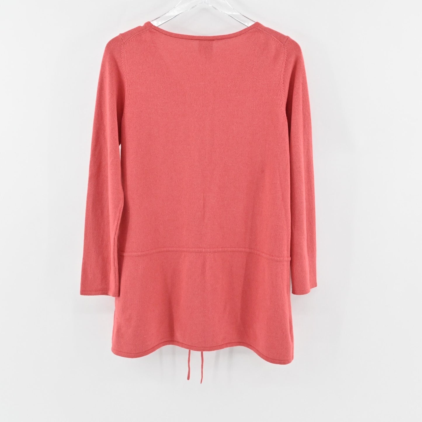 EILEEN FISHER Cashmere Silk Sweater Womens Size S Coral VNeck Knit Cinch Tunic