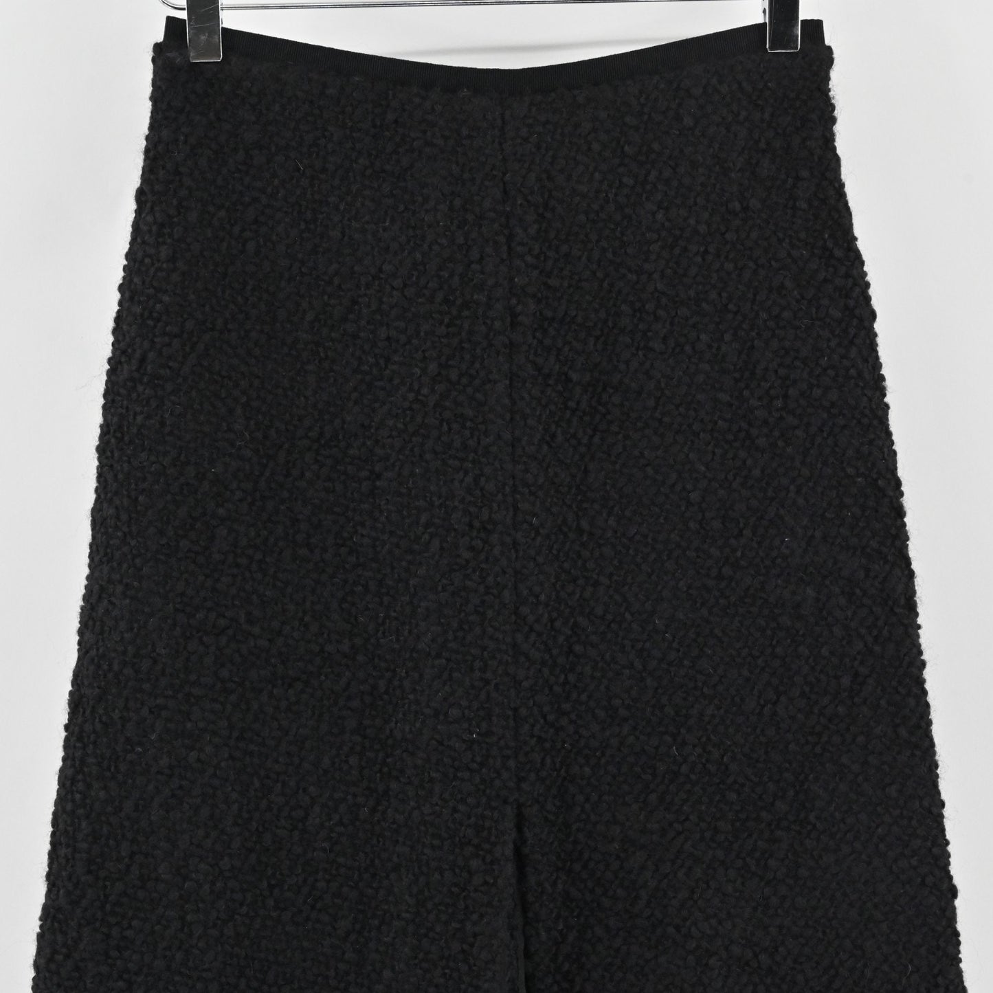 Isabel Marant Black Wool Tweed Skirt Size 36 Front Slit ALine Classic Midi Retro