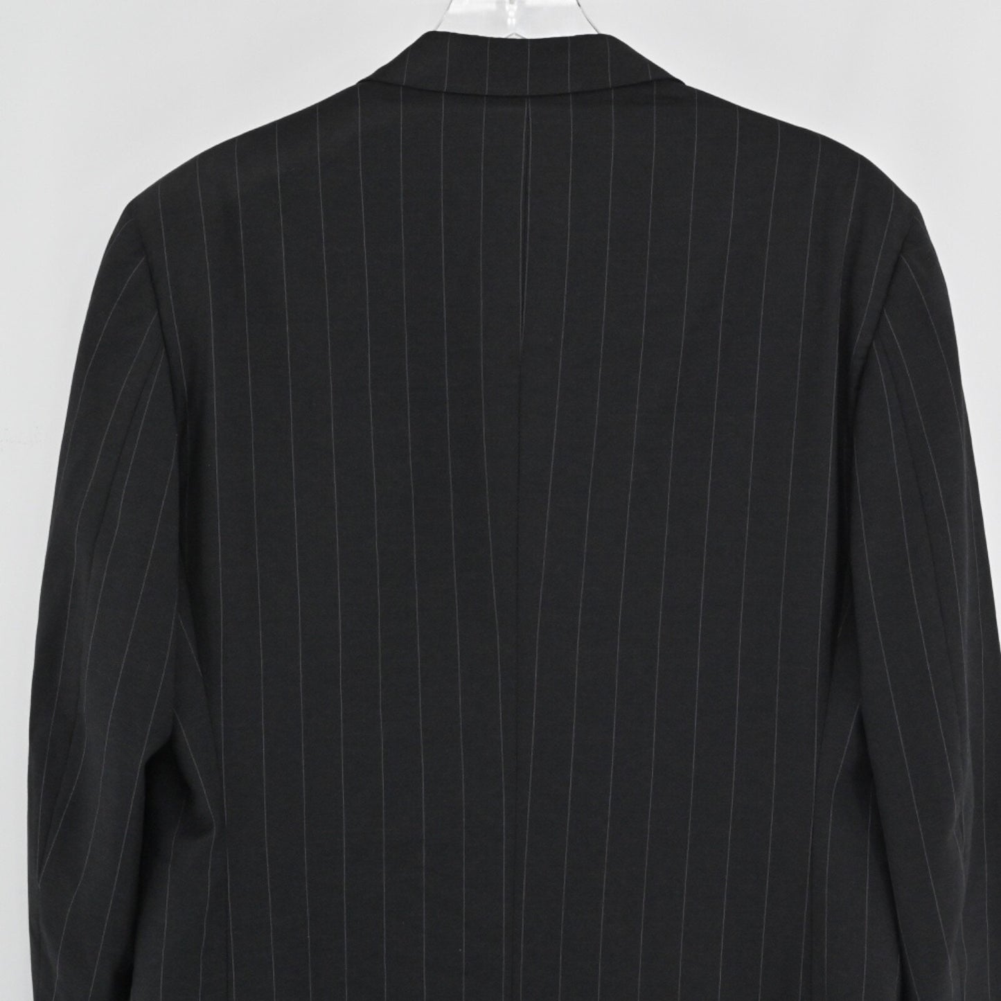 Vtg ERMENEGILDO ZEGNA Mens Pinstripe Blazer Size 46 Black Fine Worsted Wool 90s